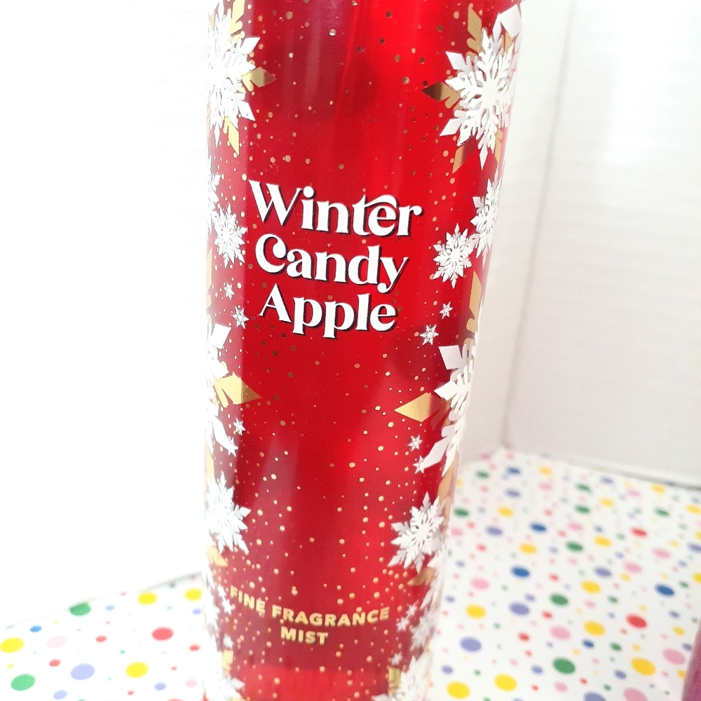 Bath & Body works twisted peppermint winter candy Apple Gel spray New Lot of 2 - Picture 3 of 4